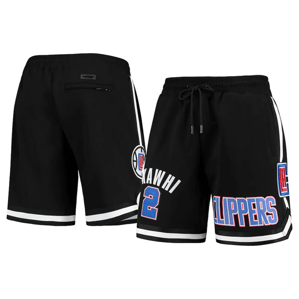 Men's Los Angeles Clippers #2 Kawhi Leonard Black Shorts Men's Los Angeles Clippers #2 Kawhi Leonard Black Shorts